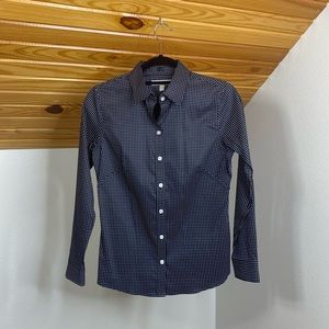 Banana Republic Black Polkadot fitted non-iron top